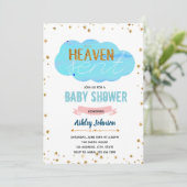 Heaven stuurde baby shower-uitnodiging kaart (Staand voorkant)