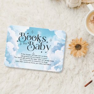 Heaven stuurde Blue Clouds boeken voor Baby shower Informatiekaartje