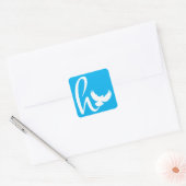 Heaven University hemelsblauw logo Vierkante Sticker (Envelop)