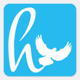 Heaven University hemelsblauw logo Vierkante Sticker