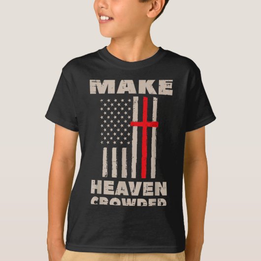 Heaven Us Flag Patriotic Christian Religious God J T-shirt (Voorkant)