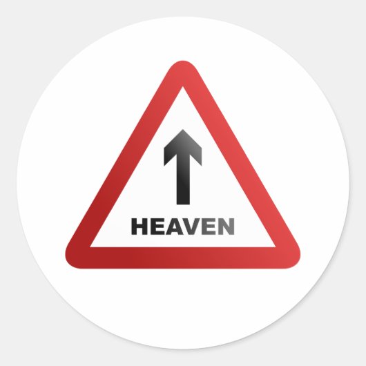 Heaven Warning Sign Ronde Sticker (Voorkant)