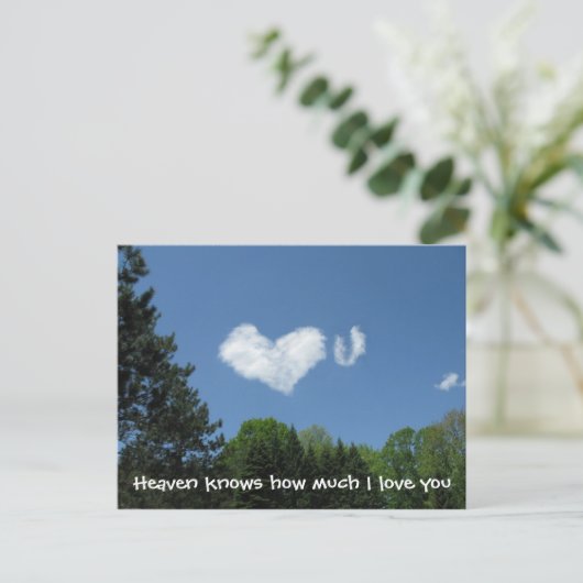 Heaven weet hoeveel ik van je hou briefkaart (Staand voorkant)