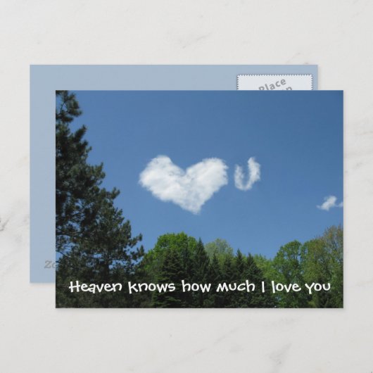 Heaven weet hoeveel ik van je hou briefkaart (Voorkant / Achterkant)