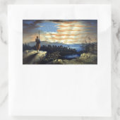 Heavenly American Flag Sunrise William Bauly Rechthoekige Sticker (Tas)