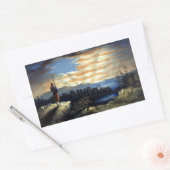 Heavenly American Flag Sunrise William Bauly Rechthoekige Sticker (Envelop)