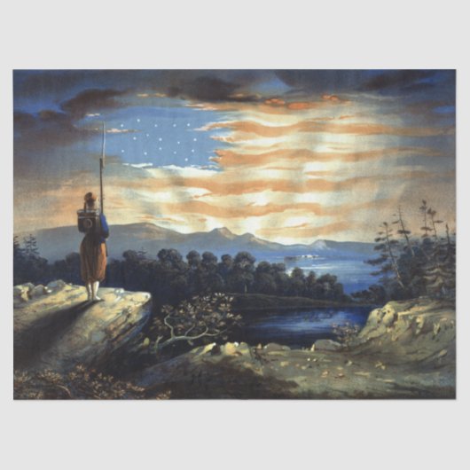 Heavenly American Flag Sunrise William Bauly Tissuepapier (Voorkant)