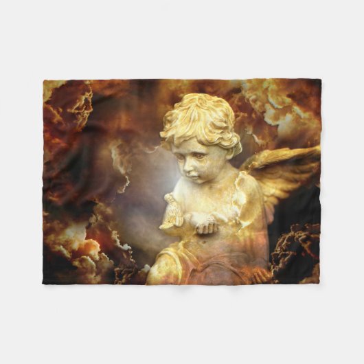 Heavenly Angel Cherub Fleece Deken (Voorkant (Horizontaal))