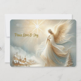 Heavenly Angel Christmas Card - Flat Holiday Card Feestdagenkaart