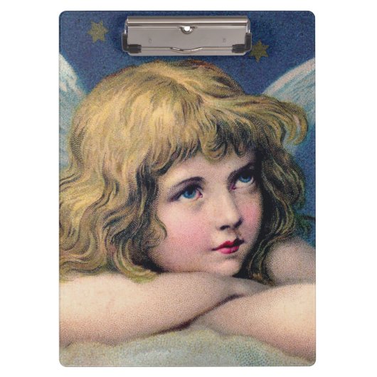 Heavenly angel daydreaming on a cloud in the sky klembord (Voorkant)