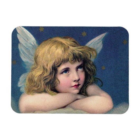 Heavenly angel daydreaming on a cloud in the sky magneet (Horizontaal)