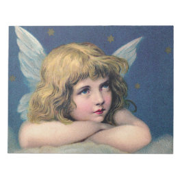 Heavenly angel daydreaming on a cloud in the sky notitieblok