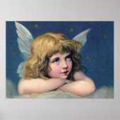Heavenly angel daydreaming on a cloud in the sky poster (Voorkant)
