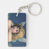 Heavenly angel daydreaming on a cloud in the sky sleutelhanger (achterkant)