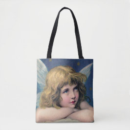 Heavenly angel daydreaming on a cloud in the sky tote bag