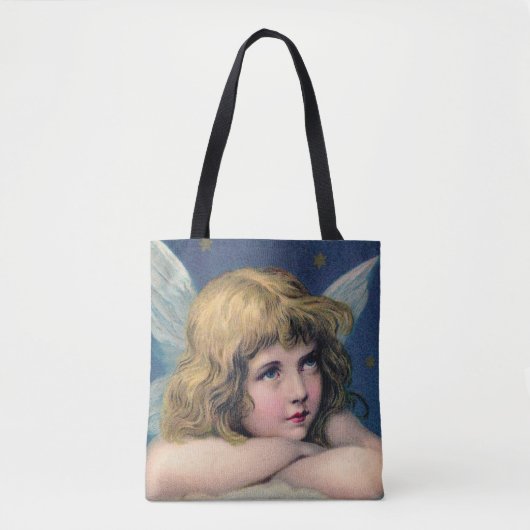Heavenly angel daydreaming on a cloud in the sky tote bag (Voorkant)