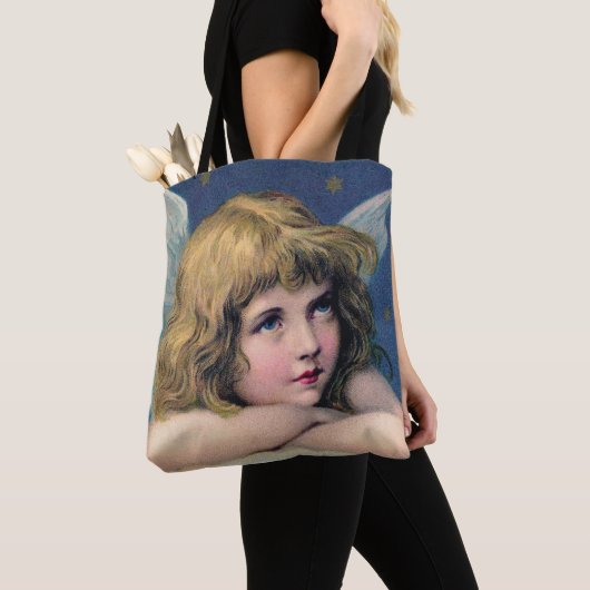 Heavenly angel daydreaming on a cloud in the sky tote bag (Dichtbij)