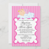 Heavenly Angel Girls Baptism Invitation Kaart (Voorkant)