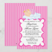 Heavenly Angel Girls Baptism Invitation Kaart (Voorkant / Achterkant)