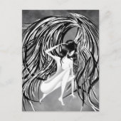 Heavenly Angel Grey Postcard Briefkaart (Voorkant)