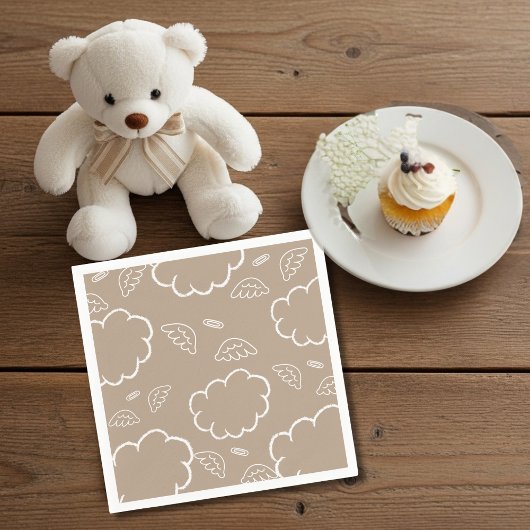 Heavenly Angel Halo Cloud BEIGE Napkins Servet