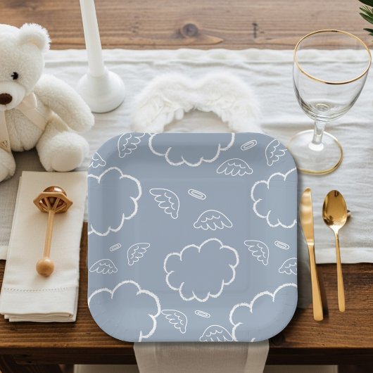  Heavenly Angel Halo Cloud  Blue   Papieren Bordje