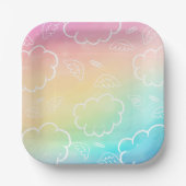  Heavenly Angel Halo Cloud  Rainbow   Papieren Bordje (Voorkant)