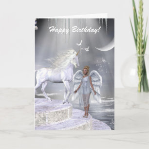 Heavenly Angel Unicorn Scene Kaart