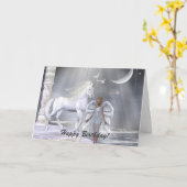 Heavenly Angel Unicorn Scene Kaart (Gele Bloem)