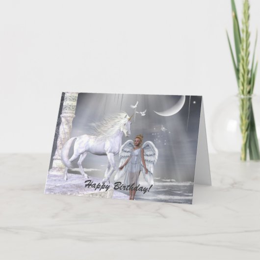 Heavenly Angel Unicorn Scene Kaart (Voorkant)
