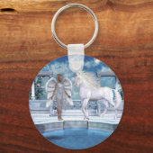 Heavenly Angel Unicorn Scene Sleutelhanger (Voorkant)