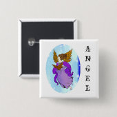 Heavenly Angel Vierkante Button 5,1 Cm (Voorkant /achterkant)