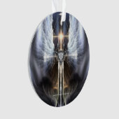 Heavenly Angel Wing Cross-AcrylOrnament Ornament (voorkant)