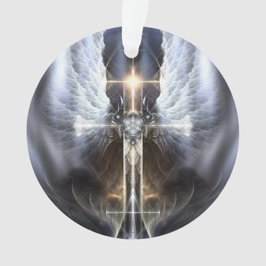 Heavenly Angel Wing Cross-AcrylOrnament Ornament (voorkant)