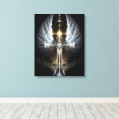 Heavenly Angel Wing Cross Canvas Afdrukken zwart (Insitu (Houten vloer))