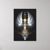 Heavenly Angel Wing Cross Canvas Afdrukken zwart (Voorkant)