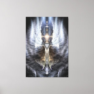 Heavenly Angel Wing Cross Canvas Afdrukspad