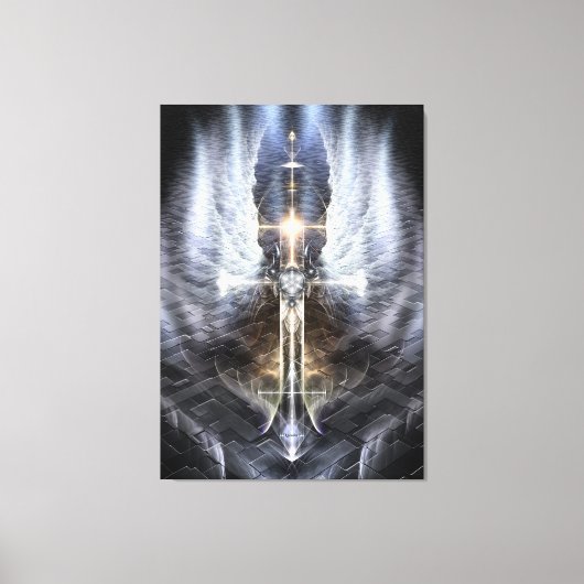 Heavenly Angel Wing Cross Canvas Afdrukspad Afdruk (Voorkant)