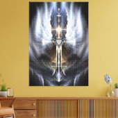 Heavenly Angel Wing Cross Canvas Print Tegel (Insitu (Woonkamer))