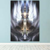 Heavenly Angel Wing Cross Canvas Print Tegel (Insitu (Houten vloer))