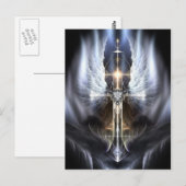 Heavenly Angel Wing Cross Fractal Art Briefkaart (Voorkant / Achterkant)