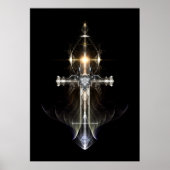Heavenly Angel Wing Cross Fractal Art NWGBL Poster (Voorkant)