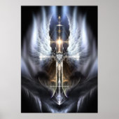 Heavenly Angel Wing Cross Fractal Art Poster ORG (Voorkant)