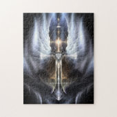 Heavenly Angel Wing Cross Fractal Art Puzzle Legpuzzel (Verticaal)