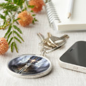 Heavenly Angel Wing Cross Fractal Art Sleutelhange Sleutelhanger (Zijkant)