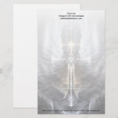 Heavenly Angel Wing Cross Fractal Art Stationery Briefpapier (Voorkant / Achterkant)