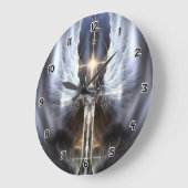 Heavenly Angel Wing Cross Fractal Art Wall klok (Hoek)