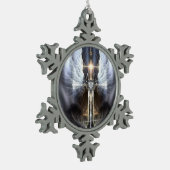 Heavenly Angel Wing Cross Snowflake Ornament (Links)