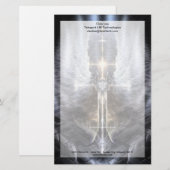 Heavenly Angel Wing Cross Stationery met Border Briefpapier (Voorkant / Achterkant)
