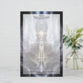 Heavenly Angel Wing Cross Stationery met Border Briefpapier (Staand voorkant)